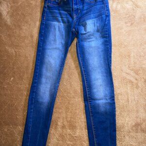 Jordache Super Skinny Girls 12 Slim‎ Stretch White Wash Blue Jeans Denim (Q)